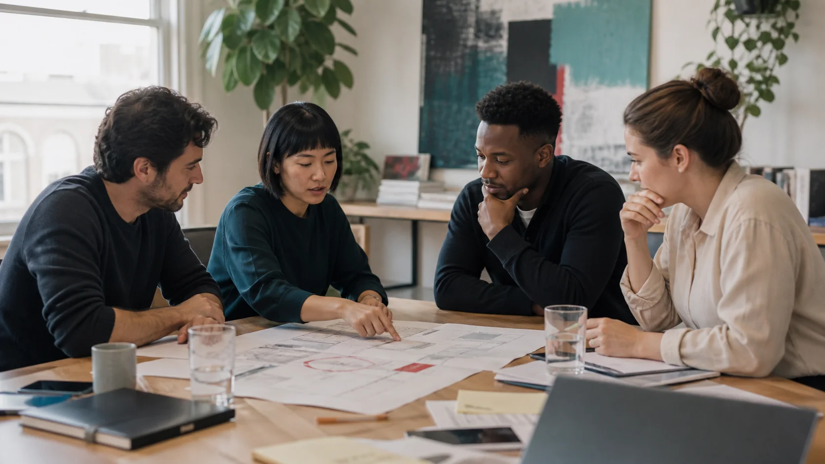 A team examining a shared outcome and its conditions